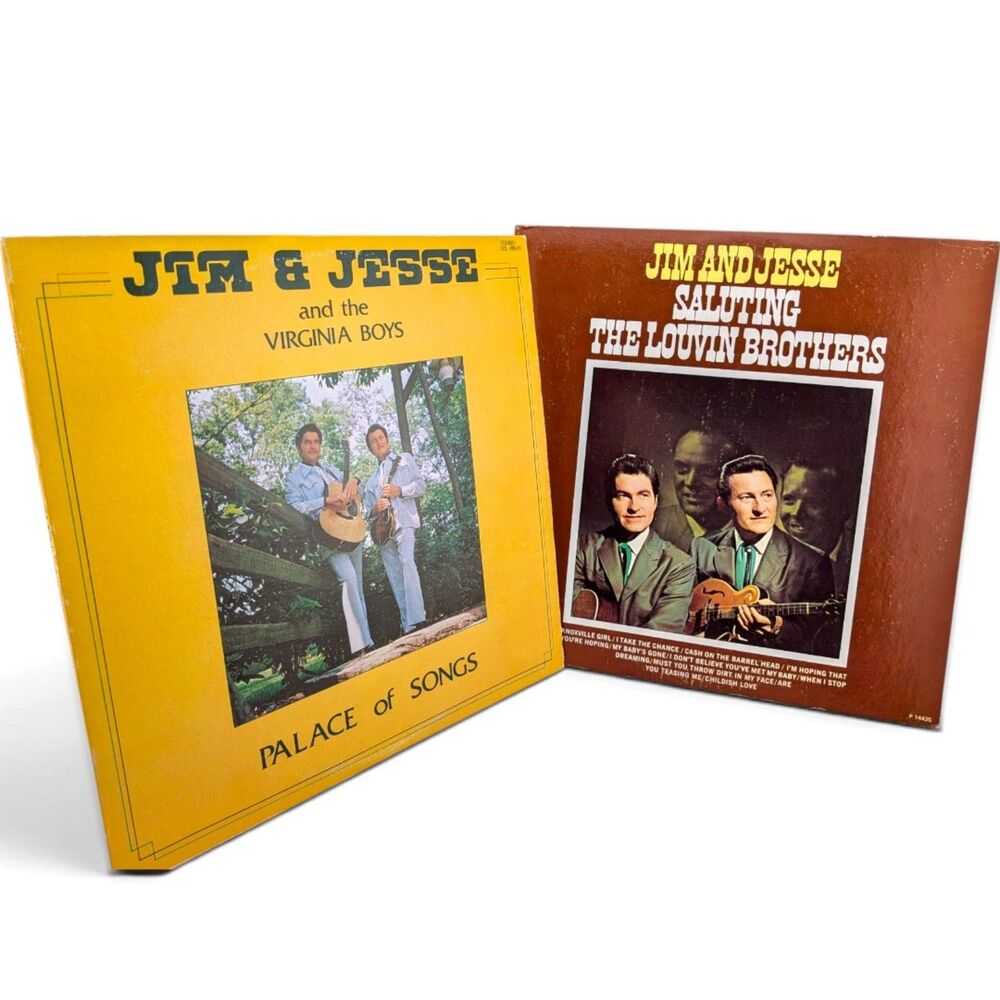 Jim & Jesse Palace of Songs Signed McReynolds + Louvin Brothers 2 LP Lot
